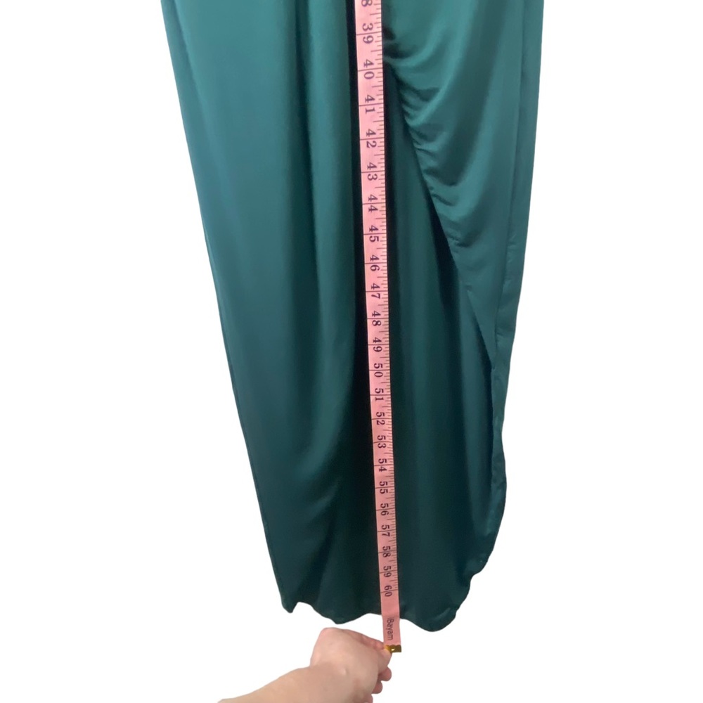 LOVERS AND FRIENDS Sz Small S Green Front Twist Detail Sundance Maxi Dress Slit - Picture 7 of 12
